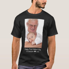 Lycklig First Fars dag New Grandpa Photo Black T Shirt