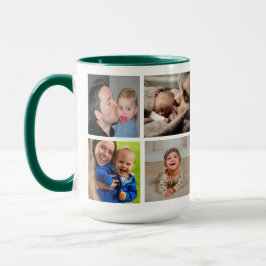 Lycklig First Fars dag New Pappa 5 Photo Grönt Mugg