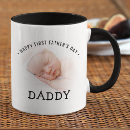 Lycklig First Fars dag Pappa Photo Mugg