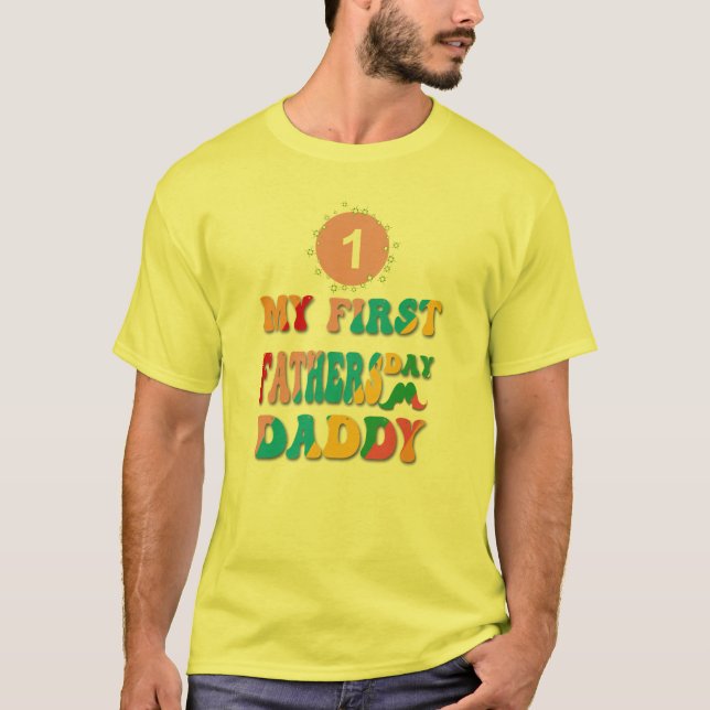 Lycklig First Fars dag pappa T Shirt (Framsida)