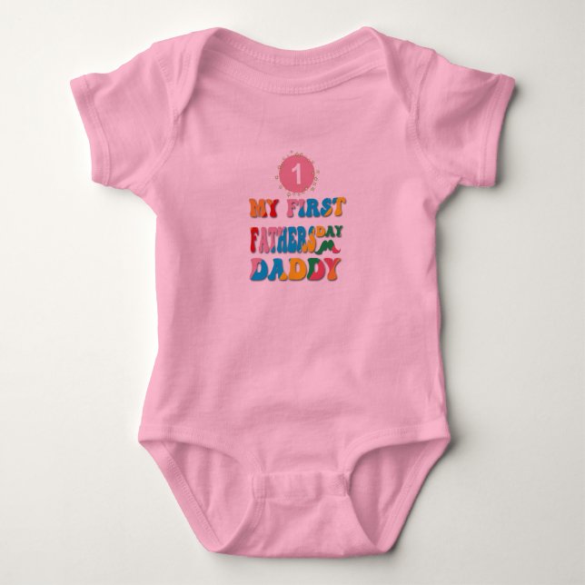 Lycklig First Fars dag pappa T Shirt (Framsida)