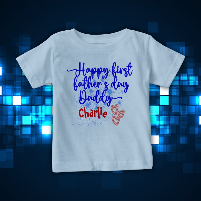 Lycklig First Fars dag pappa | T Shirt (Skapare uppladdad)