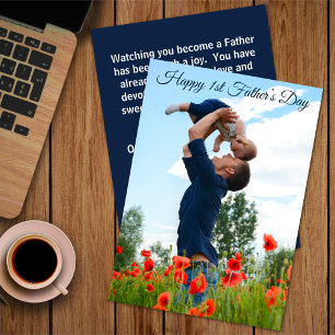 Lycklig First Far's Day Anpassningsbar Photo Flat