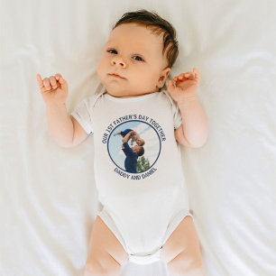 Lycklig First Far's Day Anpassningsbar Photo & Tex T Shirt