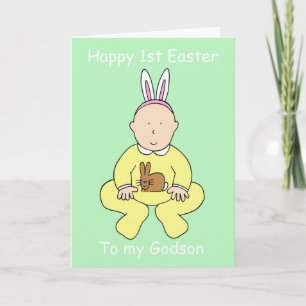 Lycklig First Påsk till min Godson. Helgkort