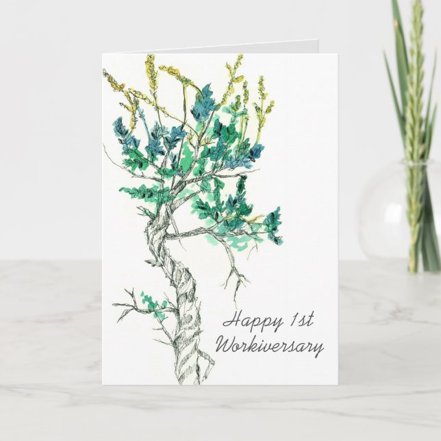 Lycklig First Workiury Employee Sagebrush Plant Kort (Framsida)