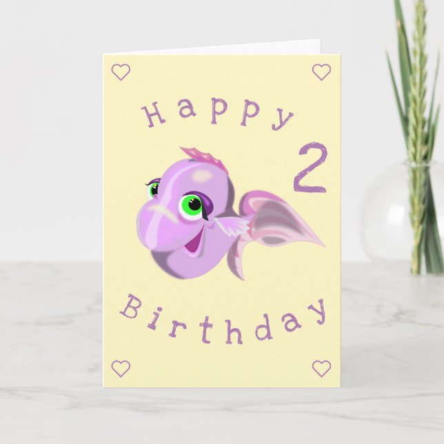 Lycklig Fish Funny Birthday Card - Anpassade Kort (Framsida)