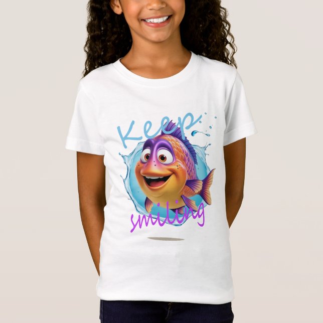 Lycklig Fish Kids' T-Shirt (Framsida)