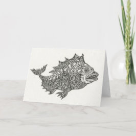 Lycklig Fish Notecard Kort