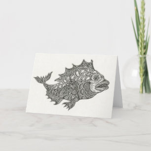 Lycklig Fish Notecard Kort