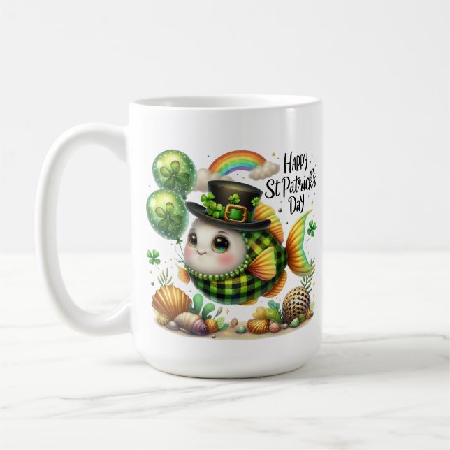 Lycklig Fisk- St. Patricks dag Kaffemugg (Vänster)