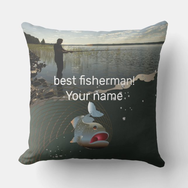 Lycklig fiske kudde (Framsida)