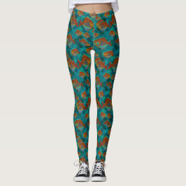 Lycklig fiskedamasker leggings