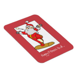 Lycklig Fitness Utövar jul med jultomten Magnet