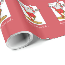 Lycklig Fitness Utövar jul med jultomten Presentpapper