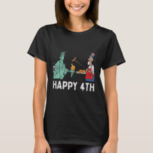Lycklig Fjärde Frihetsgudinnan, farbror Sam Funny T Shirt