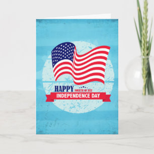 Lycklig Fjärde juli Amerikanska Flagga Illustratio Kort