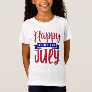 Lycklig Fjärde juli-flickorna T Shirt