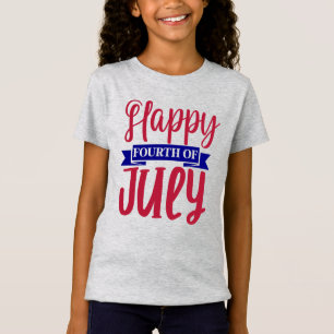 Lycklig Fjärde juli-flickorna T Shirt