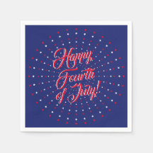 Lycklig Fjärde juli-manuset med röda vita stjärnor