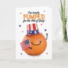 Lycklig Fjärde juli Patriotic Pumpkin Helgkort