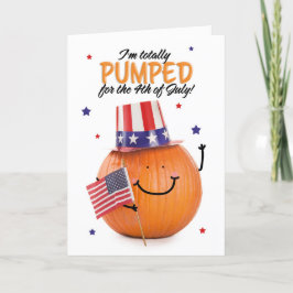 Lycklig Fjärde juli Patriotic Pumpkin Helgkort