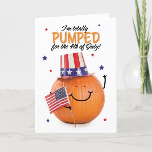 Lycklig Fjärde juli Patriotic Pumpkin Helgkort