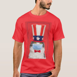 Lycklig Fjärde juli: Patriotisk katt i Ansikte Mas T Shirt
