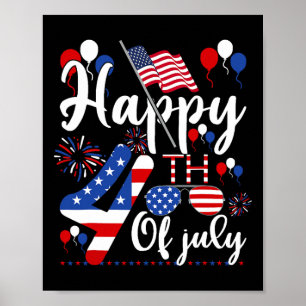 Lycklig Fjärde juli: Patriotisk USA amerikansk Fla Poster