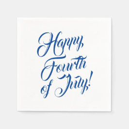 Lycklig Fjärde juli-skript blåvit elegant Pappersservett