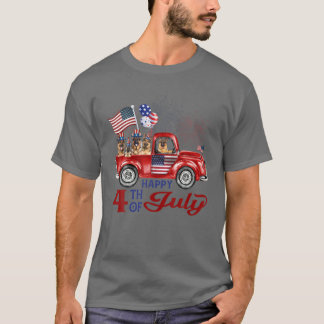 Lycklig Fjärde juli-tyska shepherd T Shirt