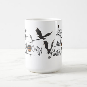 Lycklig Fladdermöss Halloween Kaffemugg