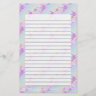 Lycklig Fläktvätt Bright pastel Rainbow Mönster Brevpapper