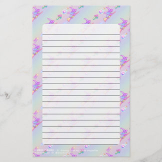 Lycklig Fläktvätt Bright pastel Rainbow Mönster Brevpapper