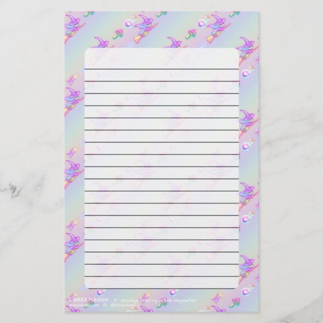 Lycklig Fläktvätt Bright pastel Rainbow Mönster Brevpapper (Framsida)