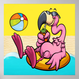Lycklig Flamingo Poster