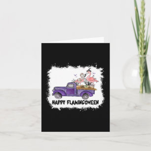 Lycklig Flamingoween Rosa Flamingo Halloween Skele Kort