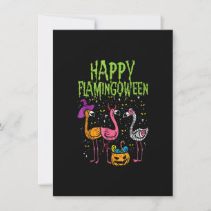 Lycklig Flamingoween Scary Flamingos Funny Hallowe Inbjudningar