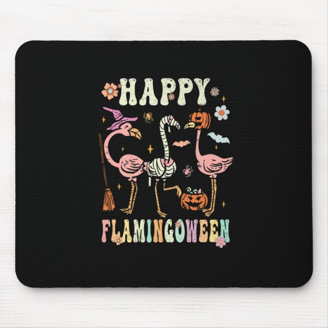 Lycklig Flamingoween Witch Pumpkin Mummy Flamingo  Musmatta (Framsidan)