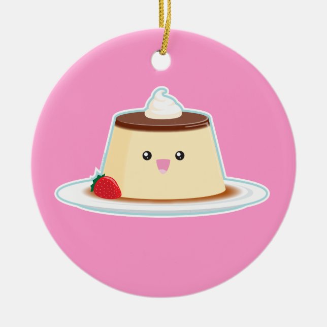 Lycklig Flan Julgransprydnad Keramik (Framsidan)