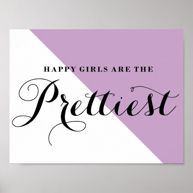 Lycklig flickor är den bästa Abstrakten Lilac Poster (Framsidan)