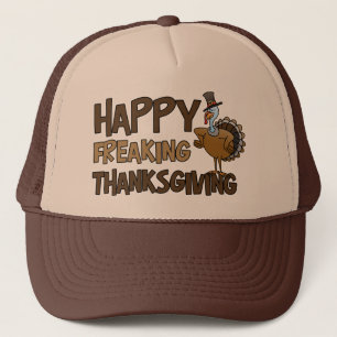 Lycklig flippa ur thanksgiving keps