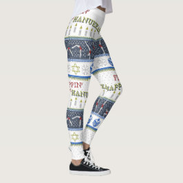 Lycklig Flippin Hanukkah "tröja" damasker Leggings
