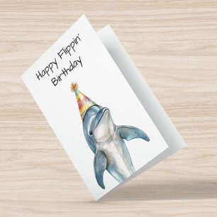 Lycklig Flippin's Birthday Dolphin Kort