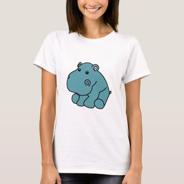 Lycklig flodhäst t shirt (Framsida)