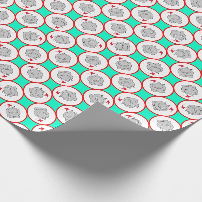 Lycklig flodhästjul presentpapper (Hörn)