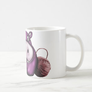 Lycklig flodhästvirkningflodhäst kaffemugg