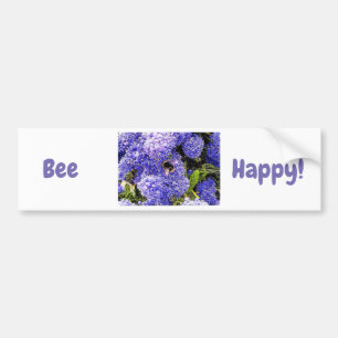 Lycklig Flower Bee Blommigt Bildekal
