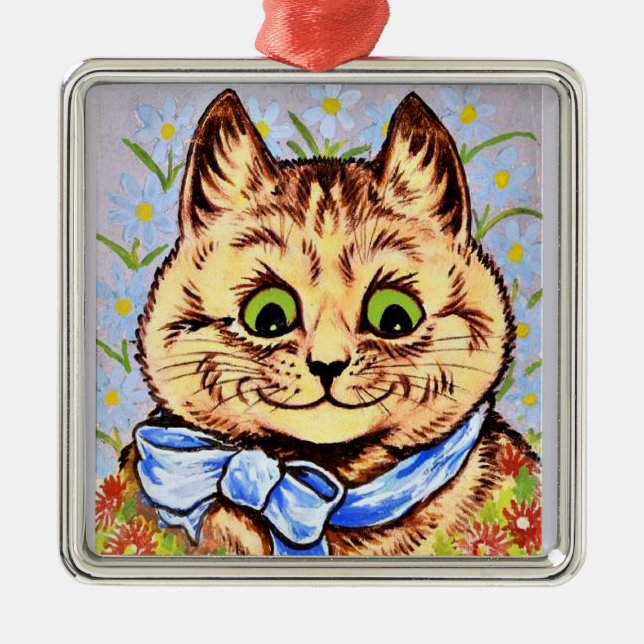 Lycklig Flower Cat av Louis Wain ornament (Framsidan)