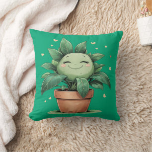 Lycklig Flower Pot Cute Plant Kudde